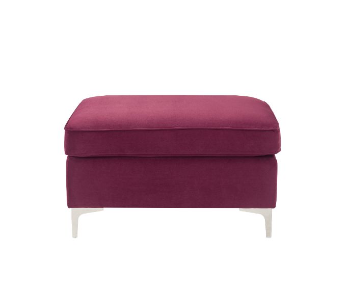 ACME Jaszira Ottoman - Burgundy Velvet