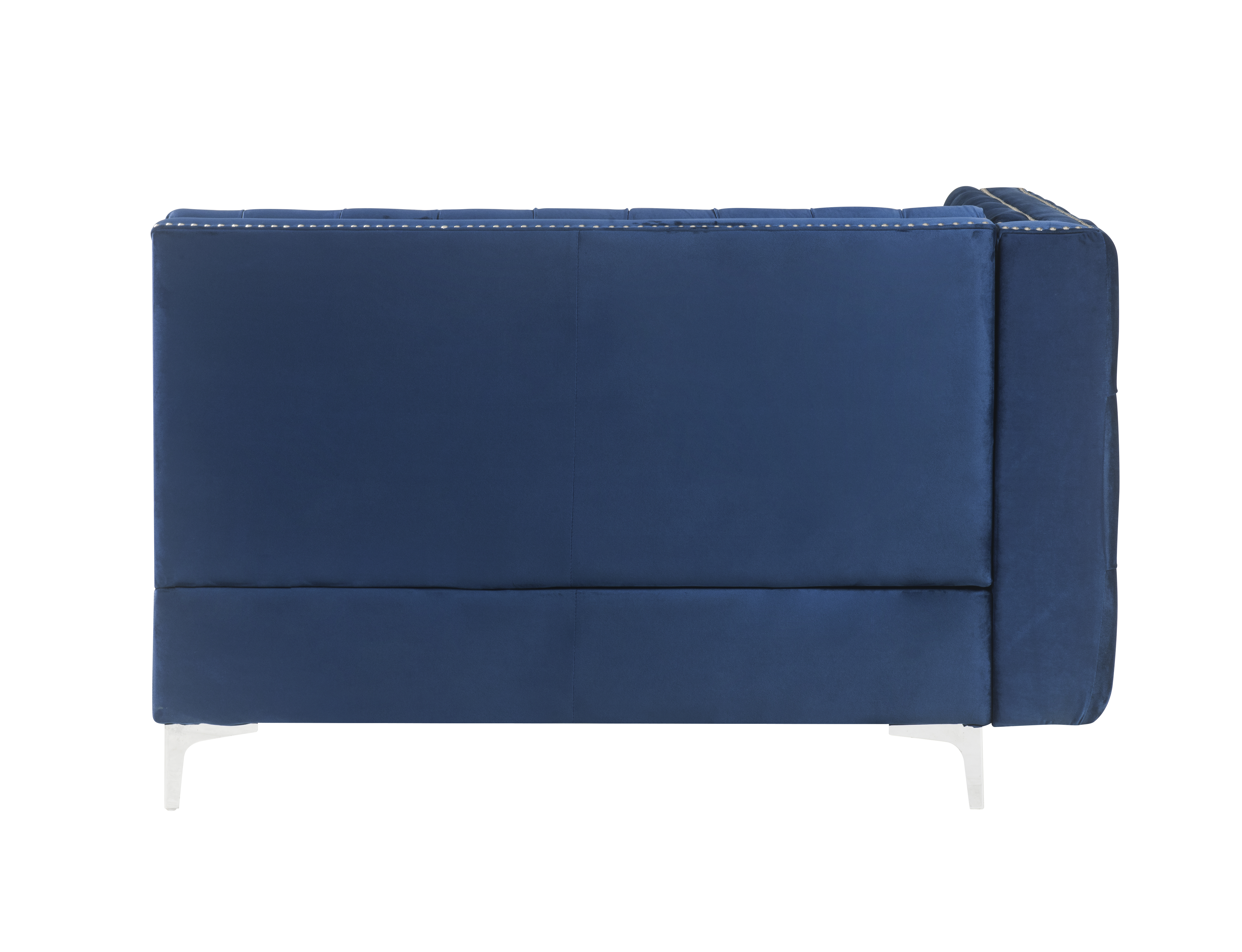 ACME Jaszira Modular Armless Loveseat with 2 Pillows - Blue Velvet