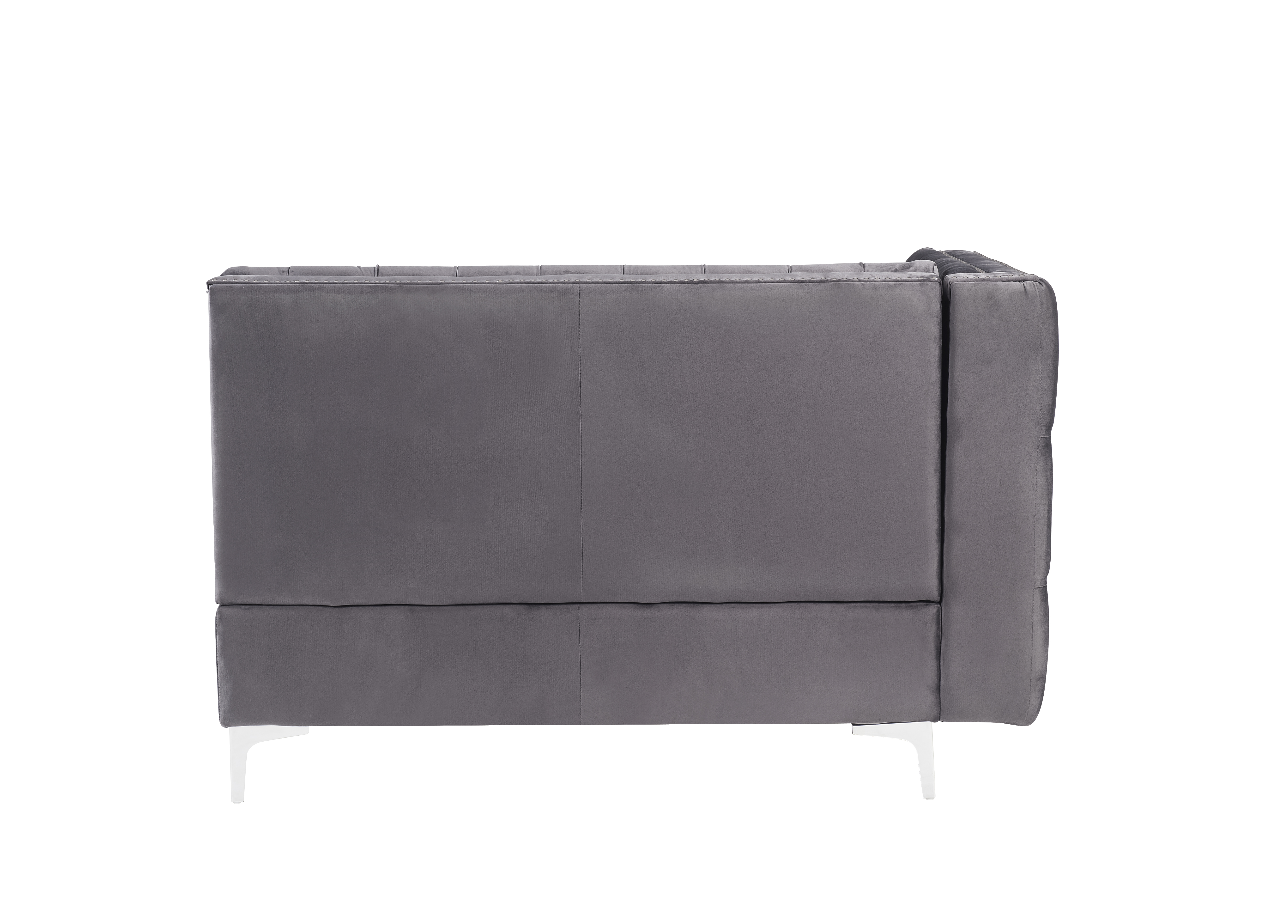 ACME Jaszira Modular Armless Loveseat with 2 Pillows - Gray Velvet