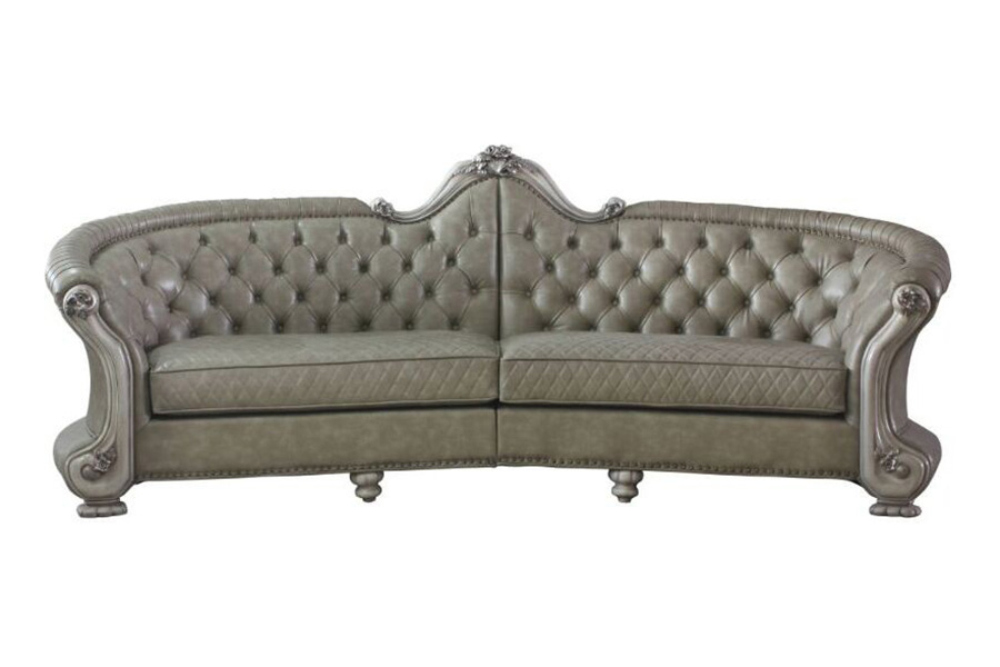 ACME - Dresden Sofa with 5 Pillows in Vintage Bone White