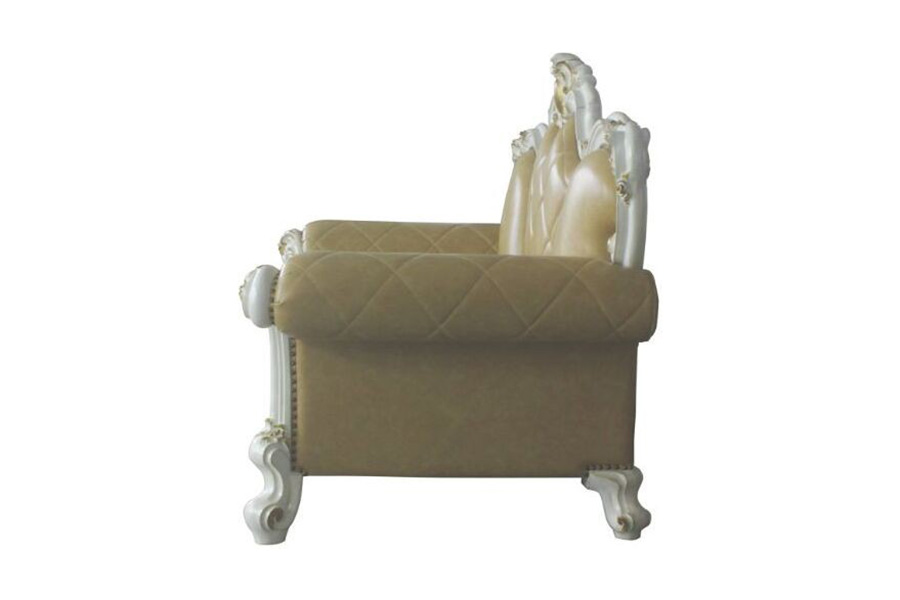 ACME - Picardy Loveseat with 3 Pillows in Butterscotch/Antique Pearl