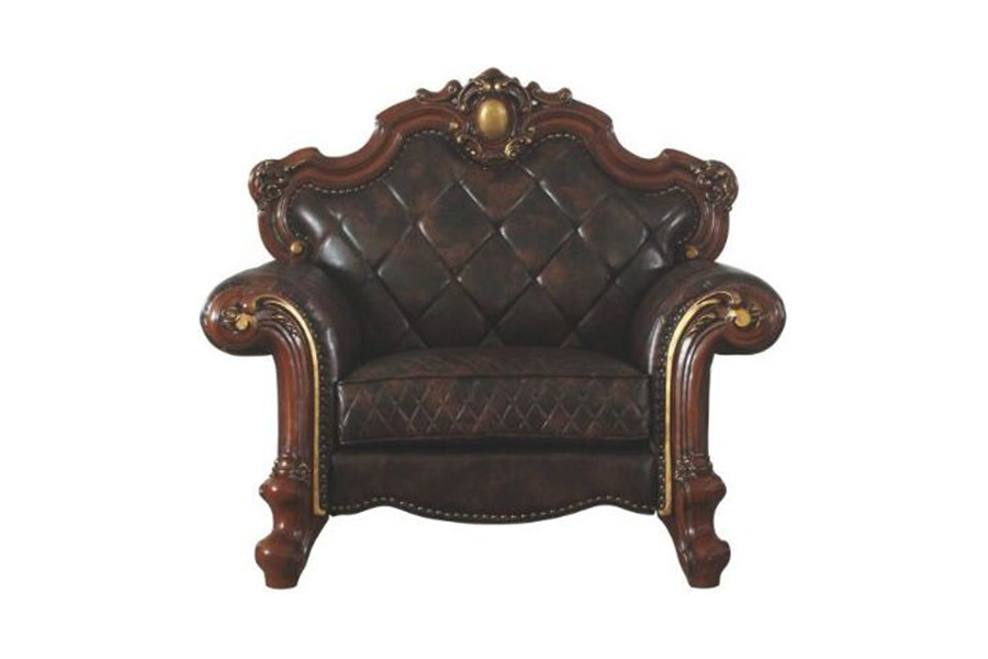 ACME Picardy Chair with 1 Pillow - Dark Brown