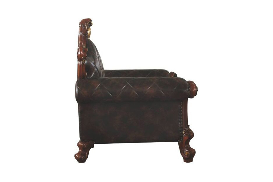 ACME Picardy Chair with 1 Pillow - Dark Brown