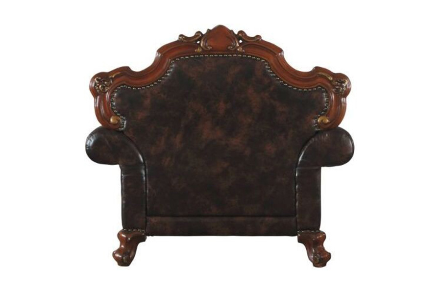 ACME Picardy Chair with 1 Pillow - Dark Brown