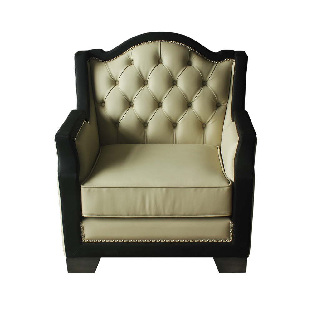 ACME™ House Beatrice Chair with Pillow - Beige /Black/Charcoal