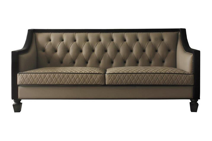 ACME - House Beatrice Sofa with 4 Pillows in Tan/Black/Charcoal