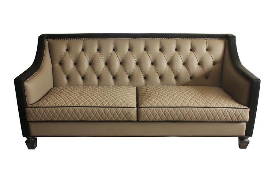 ACME - House Beatrice Sofa with 4 Pillows in Tan/Black/Charcoal