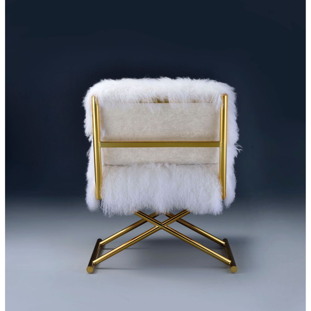 ACME™ Bagley Accent Chair - Wool/Gold Brass