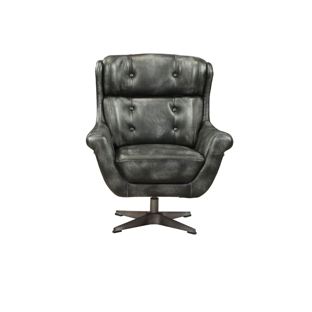 ACME™ Asotin Accent Chair with Swivel - Vintage Black