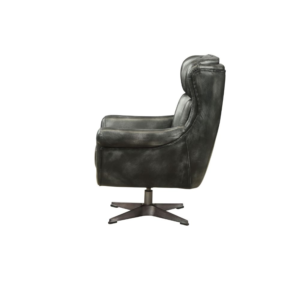 ACME™ Asotin Accent Chair with Swivel - Vintage Black