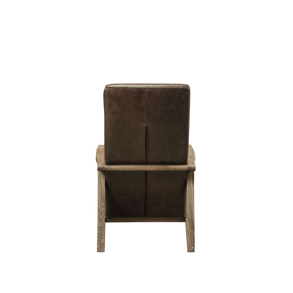 ACME - Emint Accent Chair in Distress Chocolate