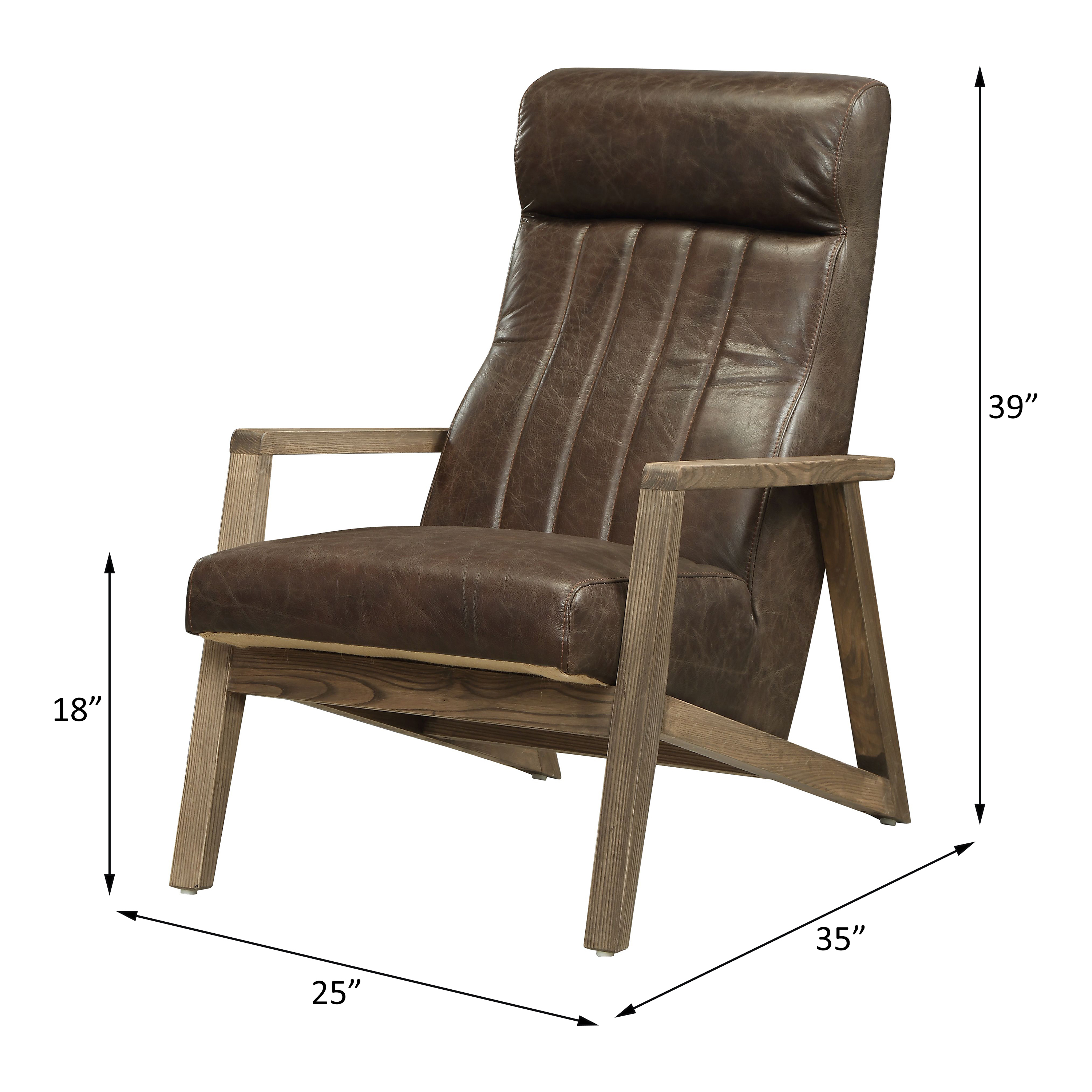 ACME - Emint Accent Chair in Distress Chocolate