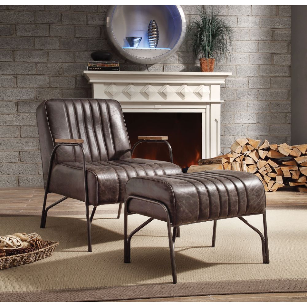 ACME™ Sarahi Accent Chair - Distress Espresso