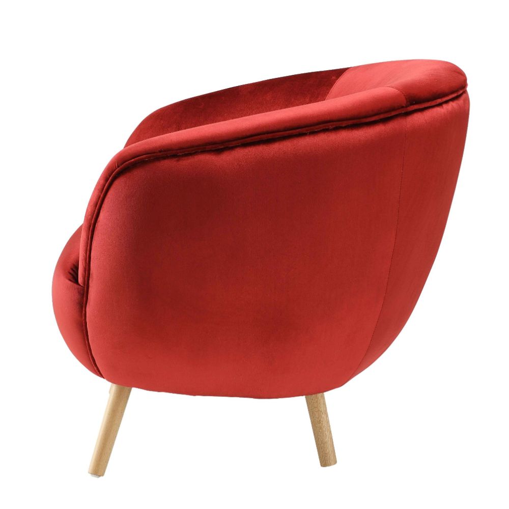 ACME™ Aisling Accent Chair - Red Velvet