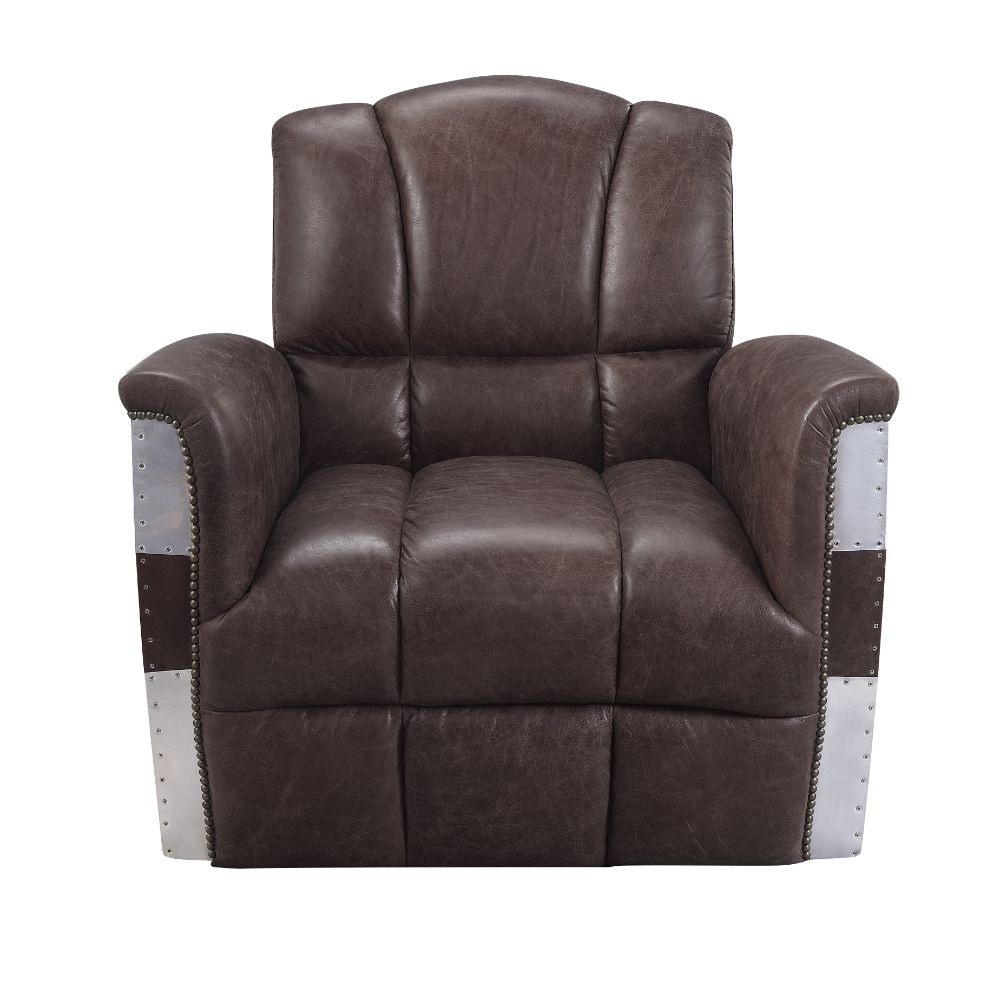 ACME - Brancaster Accent Chair in Retro Brown/Aluminum