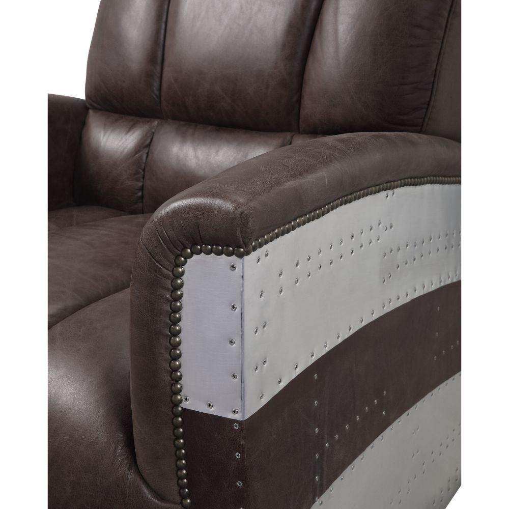 ACME - Brancaster Accent Chair in Retro Brown/Aluminum