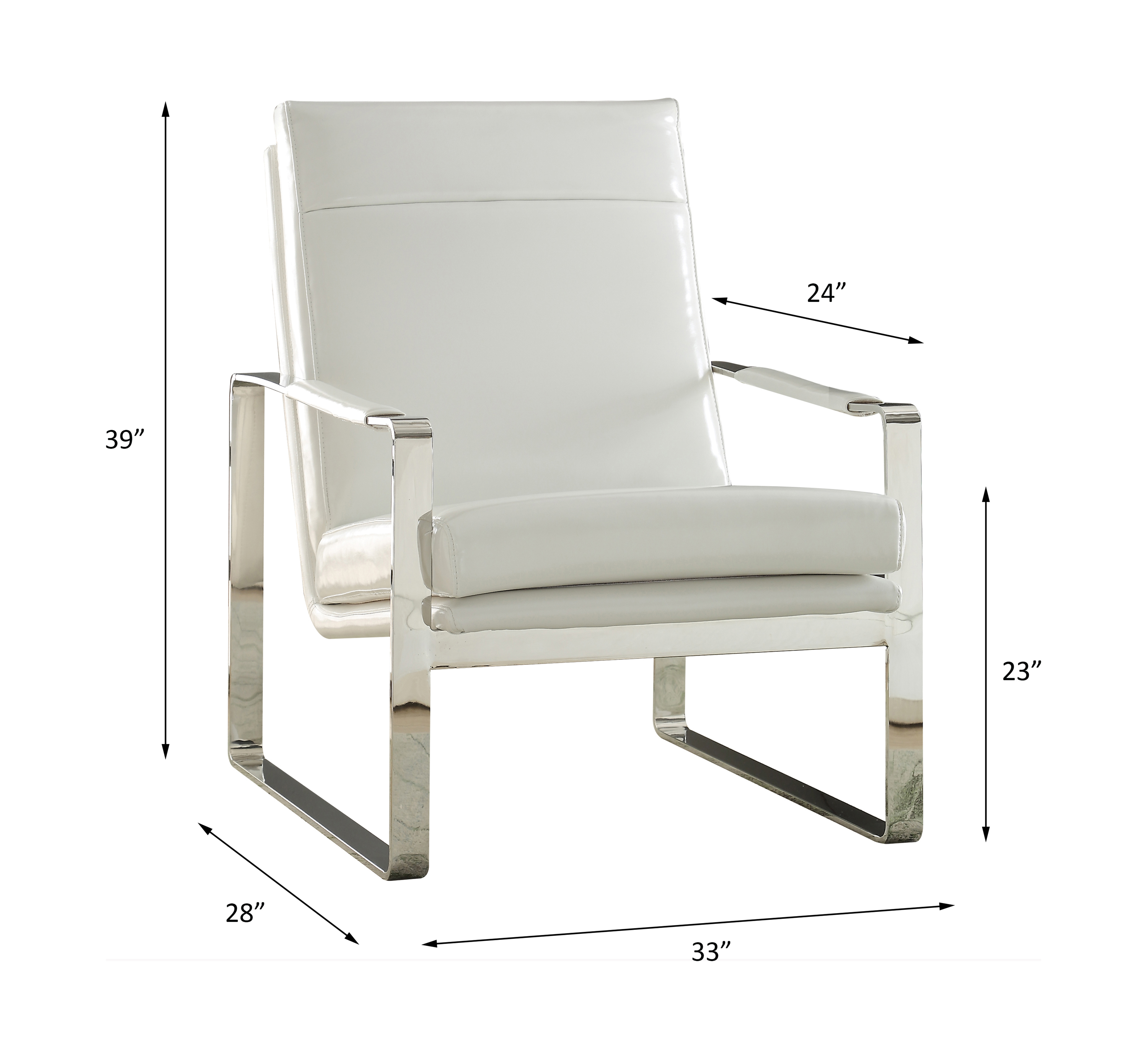 ACME™ Rafael Accent Chair - White/Stainless Steel (59782)