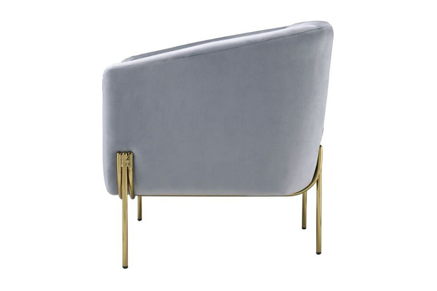 ACME Carlson Accent Chair - Gray Velvet and Gold