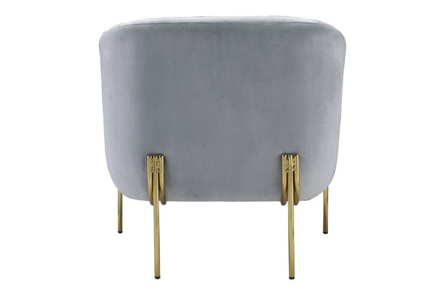 ACME Carlson Accent Chair - Gray Velvet and Gold