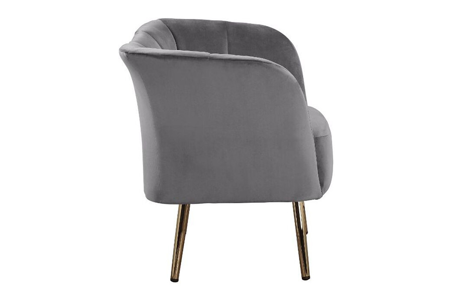 ACME™ Reese Accent Chair - Gray Velvet and Gold