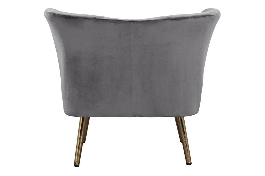 ACME™ Reese Accent Chair - Gray Velvet and Gold