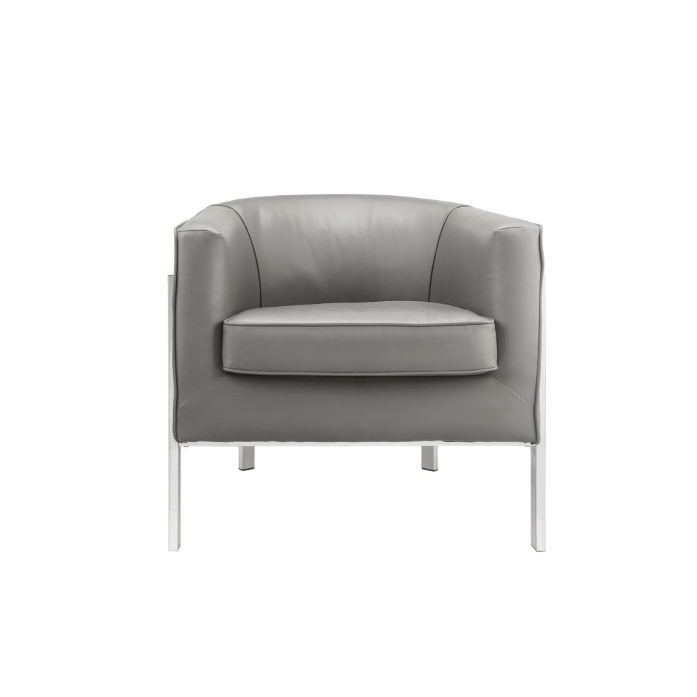 ACME™ Tiarnan Accent Chair - Vintage Gray/Chrome