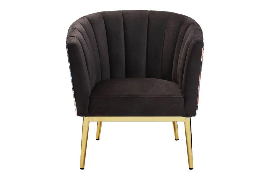 ACME Colla Accent Chair - Gray Velvet and Gold