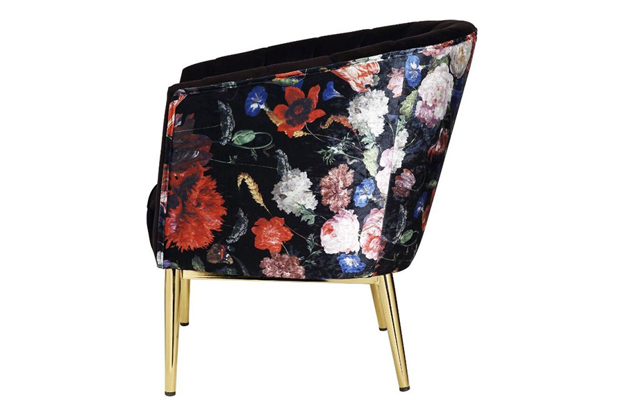 ACME Colla Accent Chair - Gray Velvet and Gold