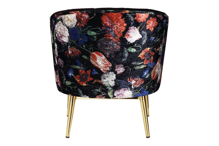 ACME Colla Accent Chair - Gray Velvet and Gold