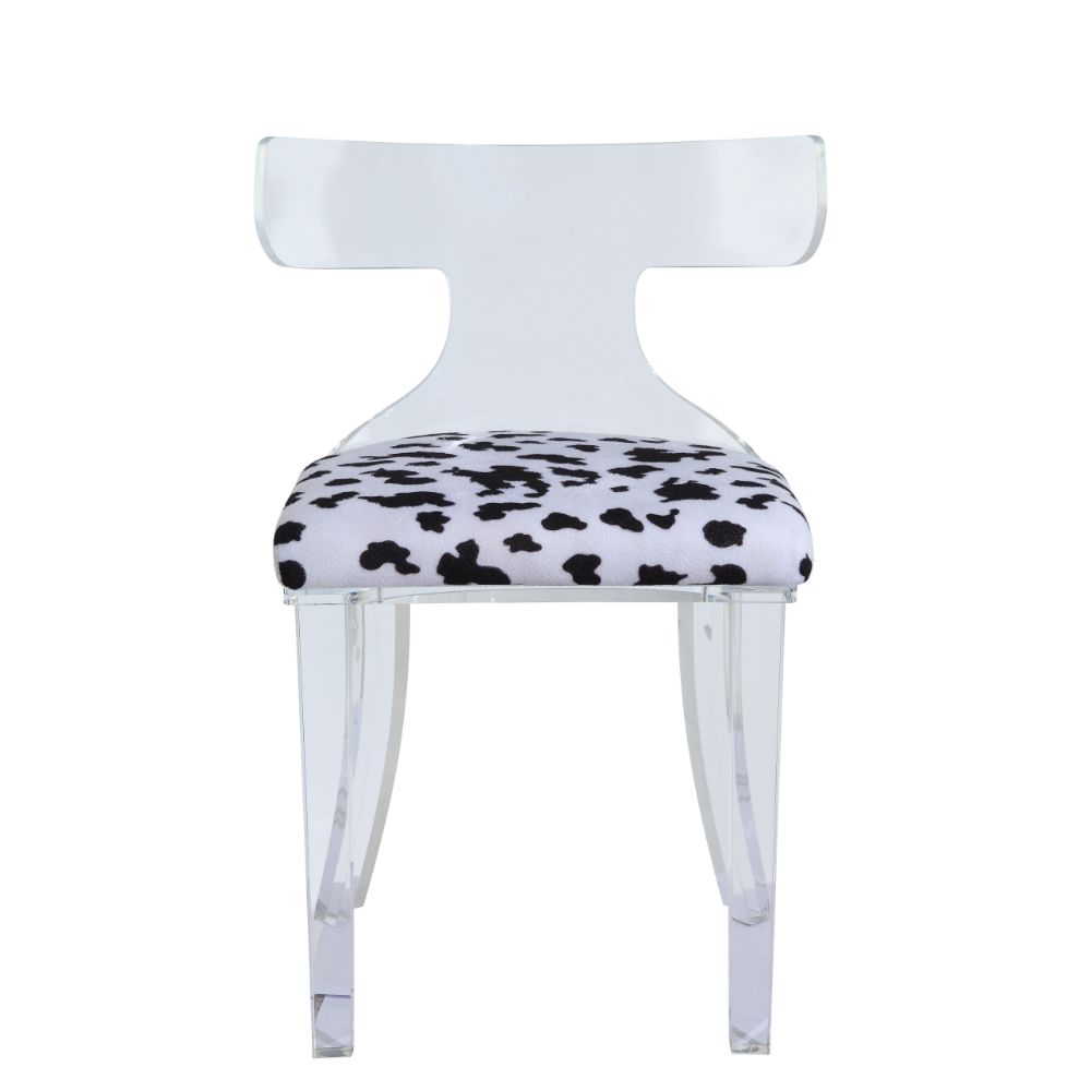 ACME™ Bradley Accent Chair - Spotted Velvet/Clear Acrylic