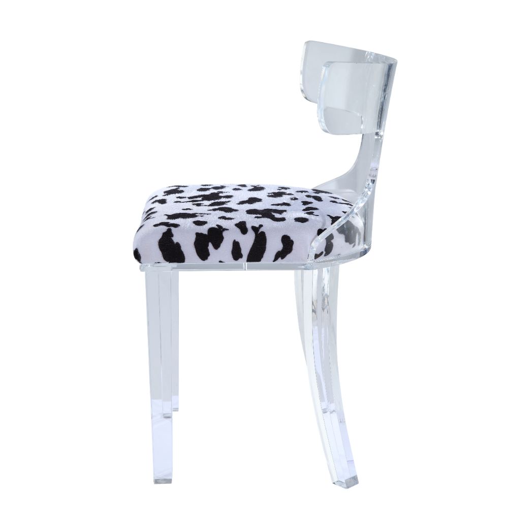 ACME™ Bradley Accent Chair - Spotted Velvet/Clear Acrylic