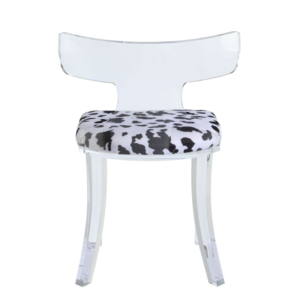 ACME™ Bradley Accent Chair - Spotted Velvet/Clear Acrylic