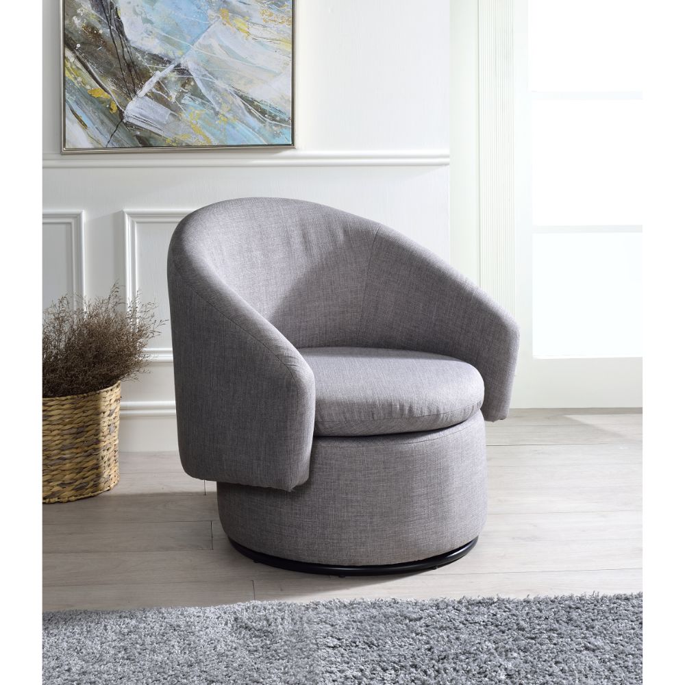 ACME™ Joyner Accent Chair - Pebble Gray Linen