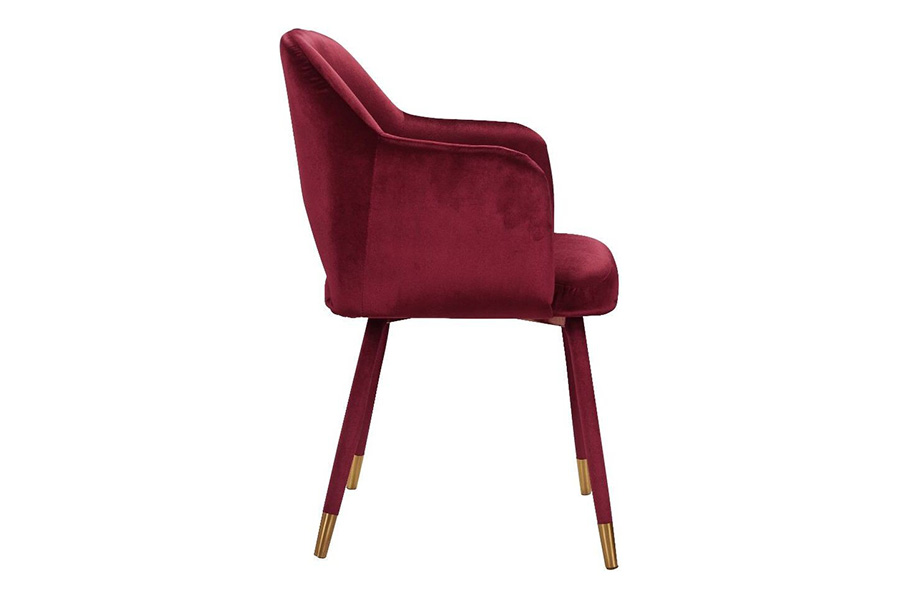 ACME Applewood Accent Chair - Bordeaux Red Velvet and Gold