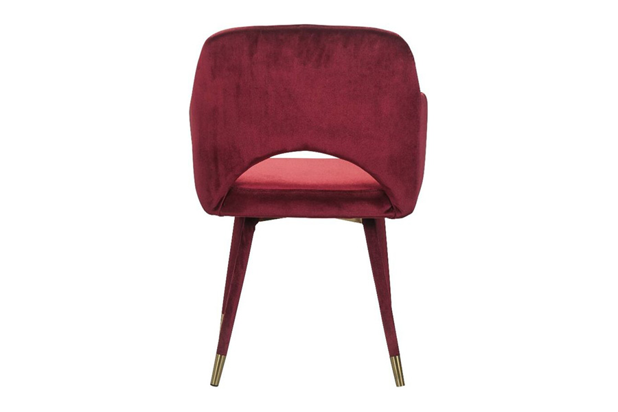 ACME Applewood Accent Chair - Bordeaux Red Velvet and Gold