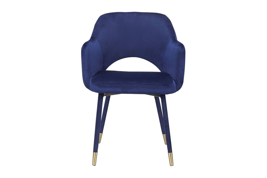 ACME Applewood Accent Chair - Ocean Blue Velvet and Gold