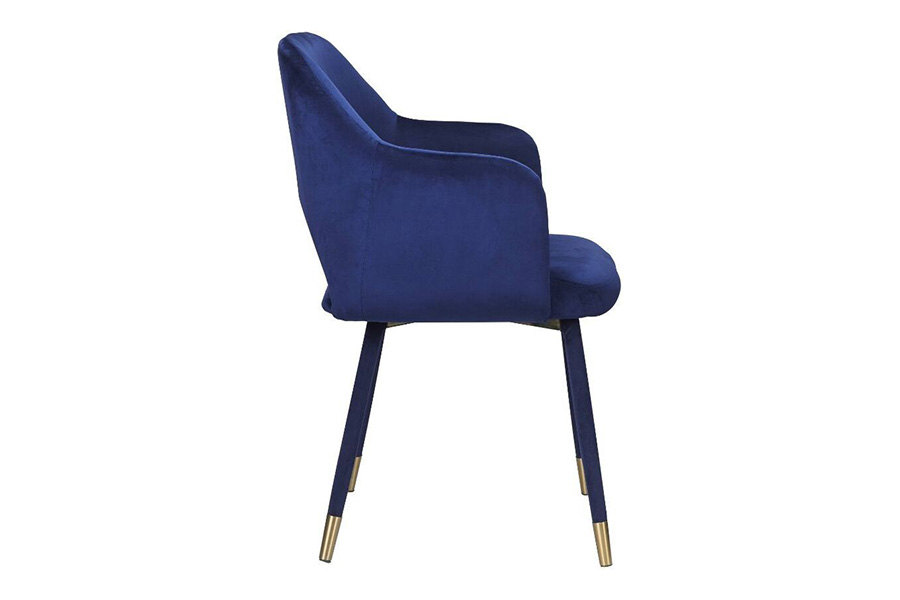 ACME Applewood Accent Chair - Ocean Blue Velvet and Gold