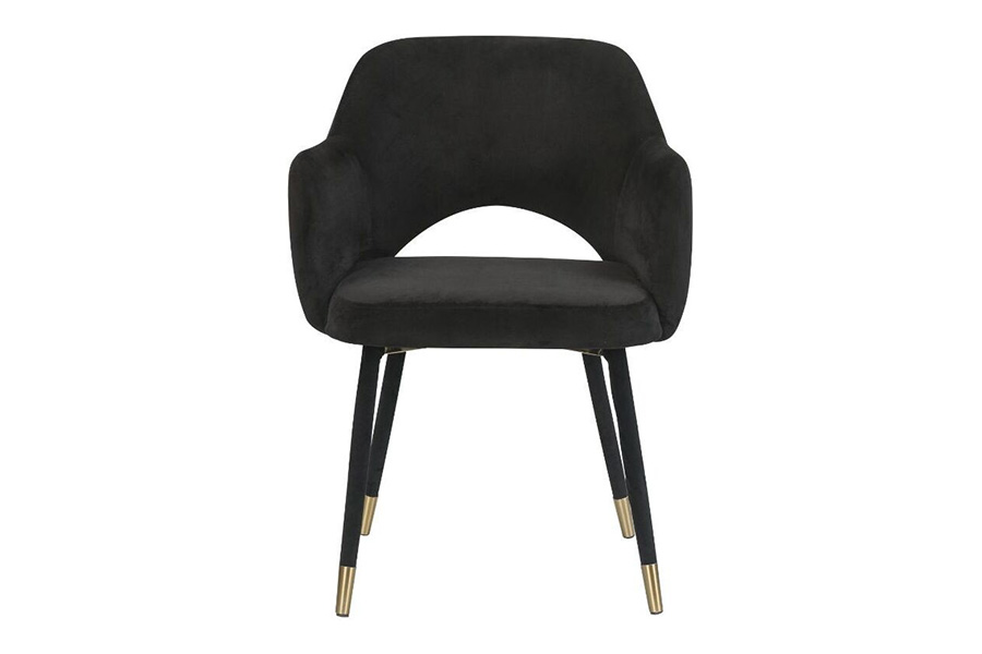 ACME Applewood Accent Chair - Black Velvet and Gold