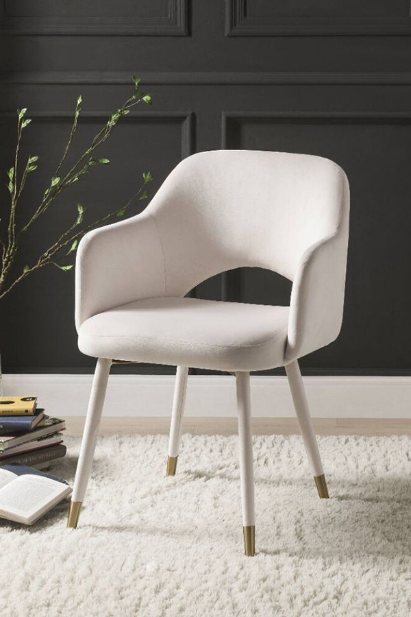 ACME Applewood Accent Chair - Cream Velvet and Gold