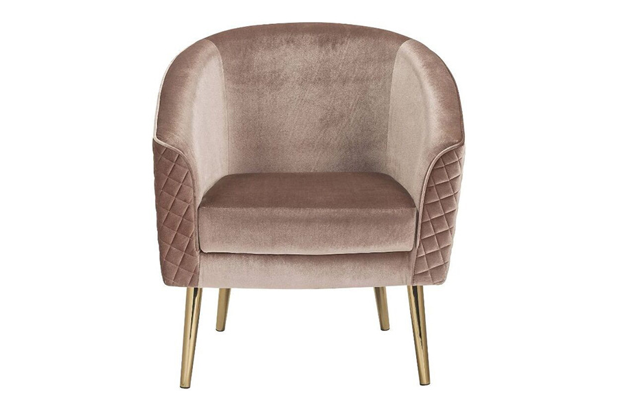 ACME™ Benny Accent Chair - Brown Velvet and Gold