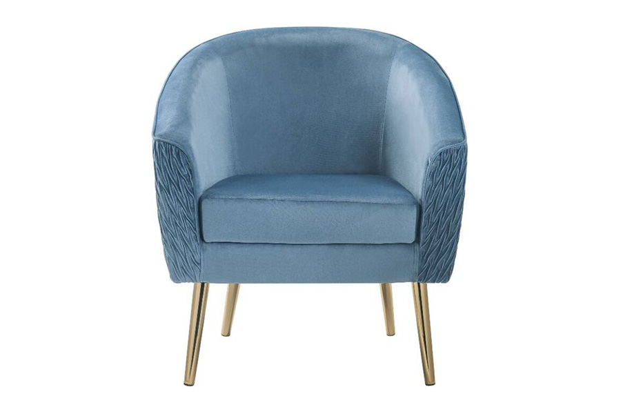 ACME Benny Accent Chair - Blue Velvet and Gold