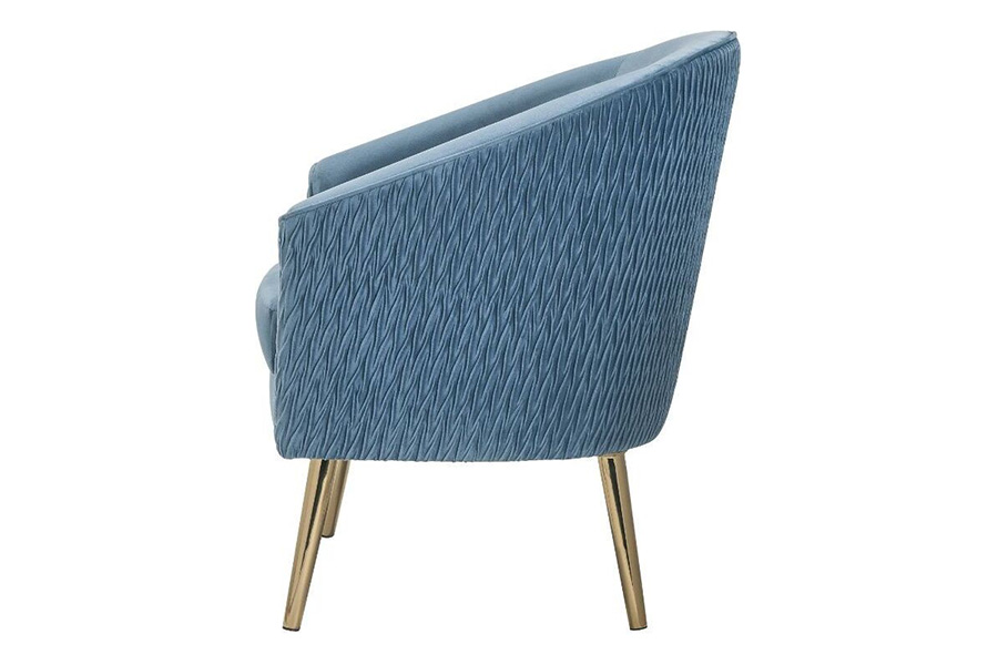 ACME Benny Accent Chair - Blue Velvet and Gold