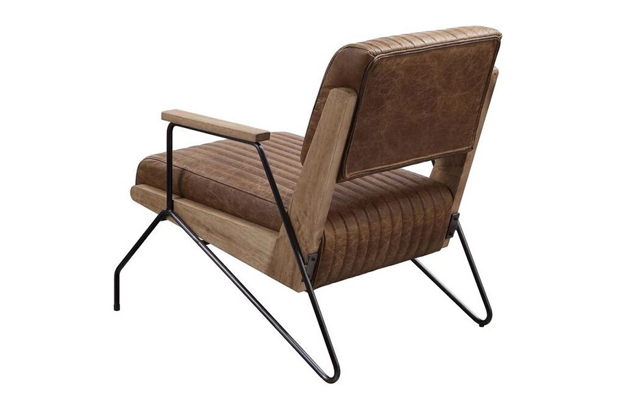 ACME™ Eacnlz Accent Chair - Cocoa/Matt Iron