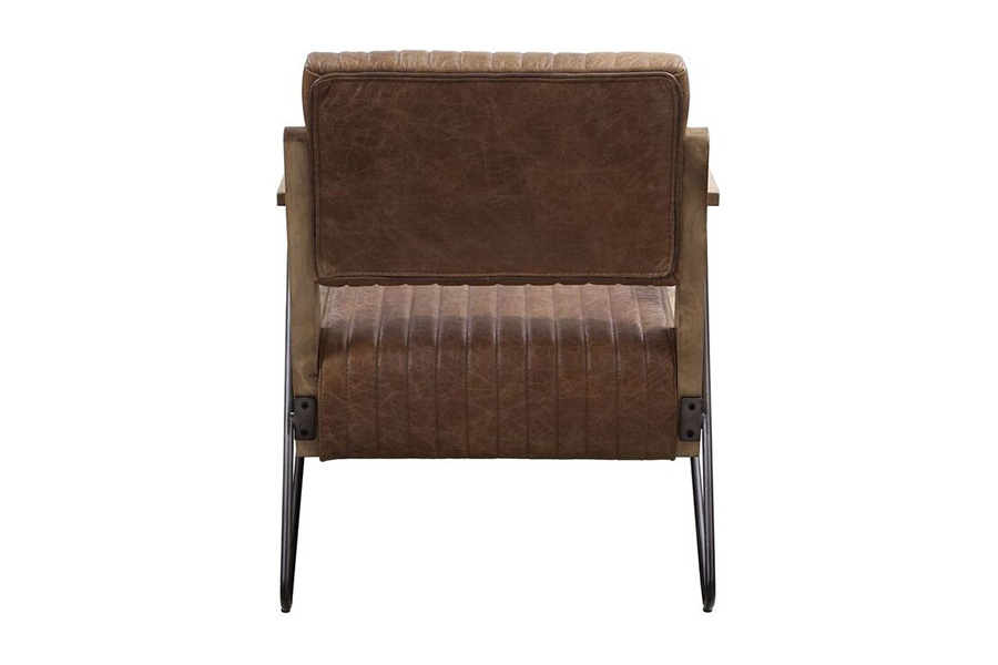 ACME™ Eacnlz Accent Chair - Cocoa/Matt Iron