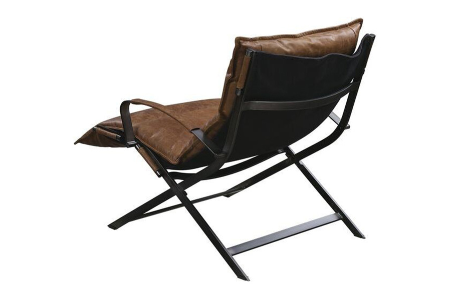 ACME - Zulgaz Accent Chair in Cocoa/Matt Iron