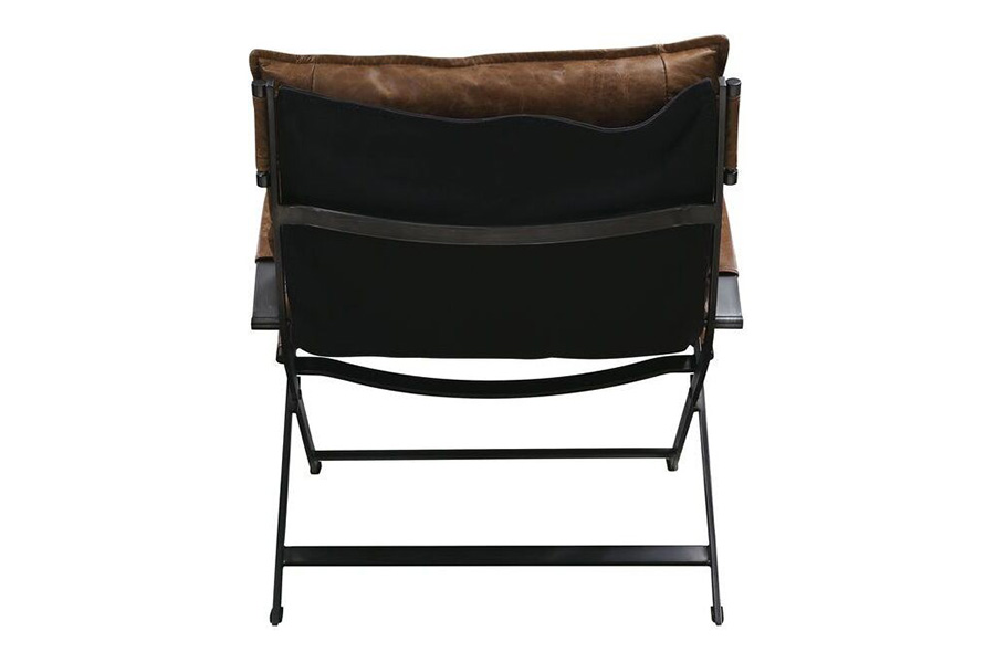 ACME - Zulgaz Accent Chair in Cocoa/Matt Iron