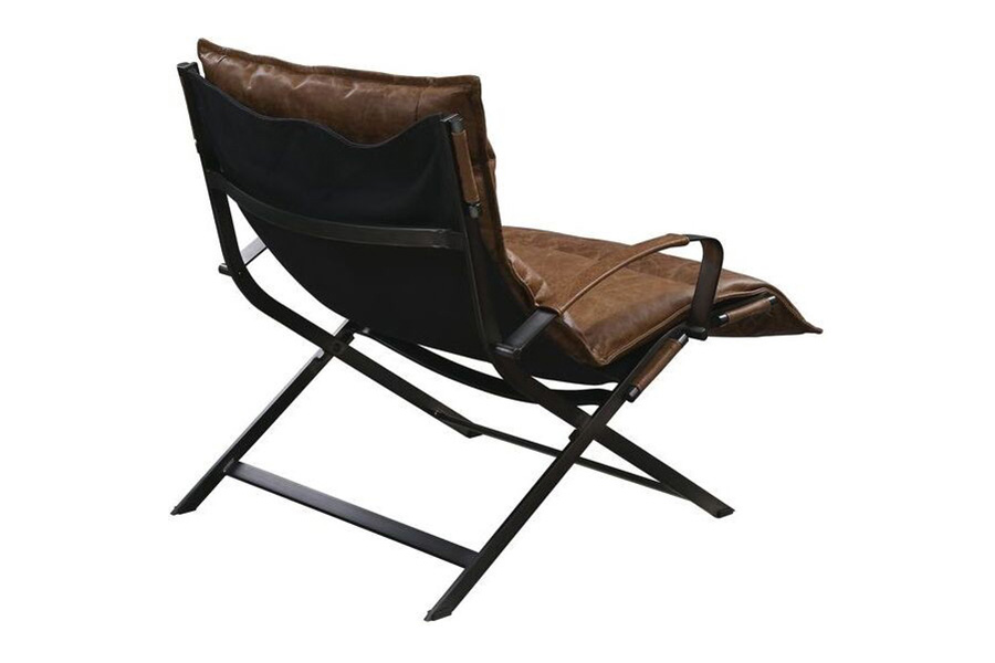 ACME - Zulgaz Accent Chair in Cocoa/Matt Iron