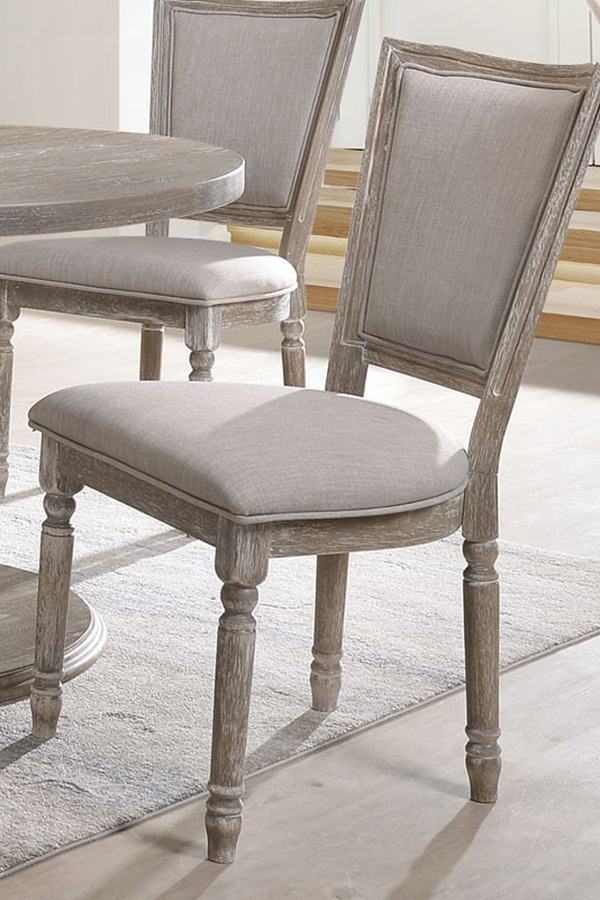 ACME - Gabrian Side Chair (Set-2) in Beige/Reclaimed Gray (60172)