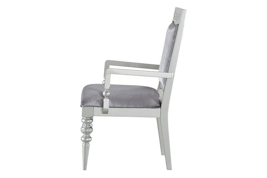 ACME - Maverick Arm Chair (Set-2) in Platinum