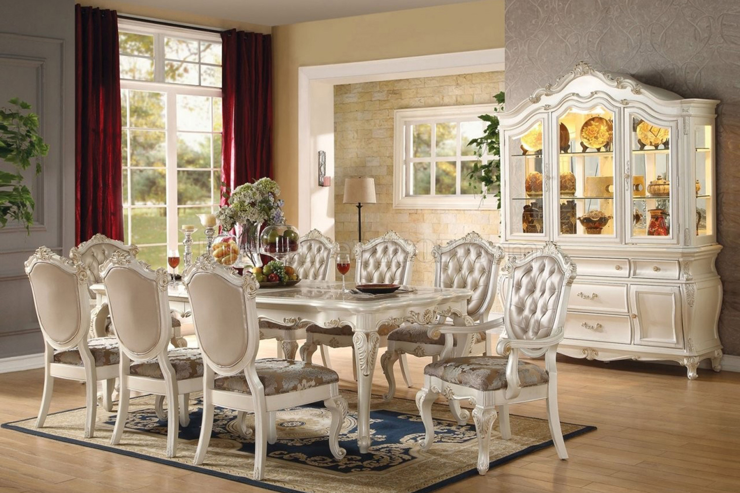 ACME Chantelle Leg Dining Table - Pearl White